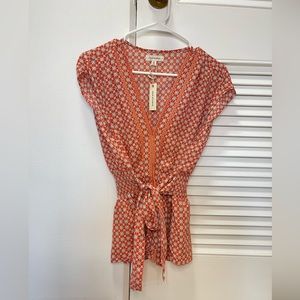 Max Studio Orange top Blouse Size Small NWT